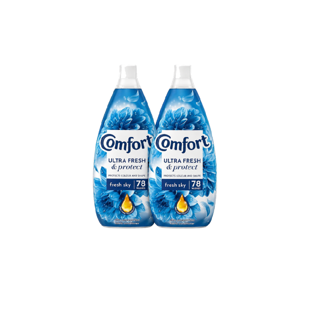 Comfort Ultra Fresh & Protect Fresh Sky Fabric Conditioner softener (2x1.17L)