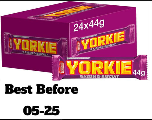 24X44g Nestlé Yorkie Raisin and Biscuit Milk Chocolate Bars  BBE 05-25 RRP £24.99 Sale price £11.49