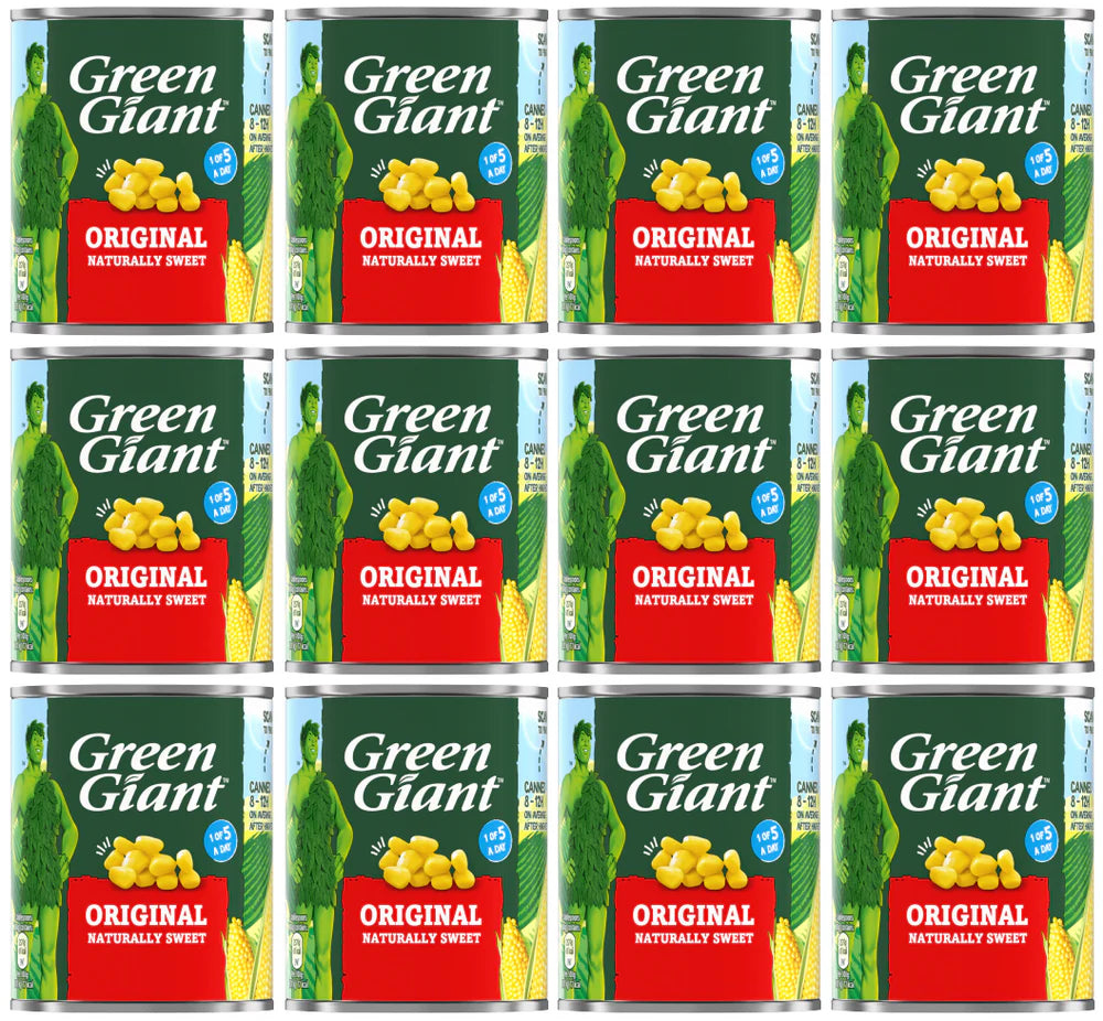 12 X 340g Green Giant Original Sweetcorn BBE 07-2027 RRP £19.99 Sale Price £9.99