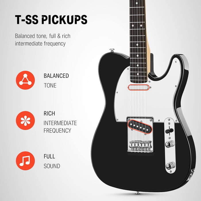 Donner Electric Guitar Kits TC Guitar Full-Size 39 Inch with Dual-purpose Bag, Strap, Cable (Black) Model EC1401 RRP £97 Sale price