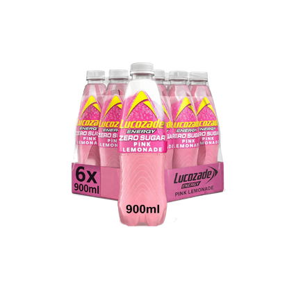 Lucozade Energy Zero Sugar Drink Pink Lemonade (6x900ml)