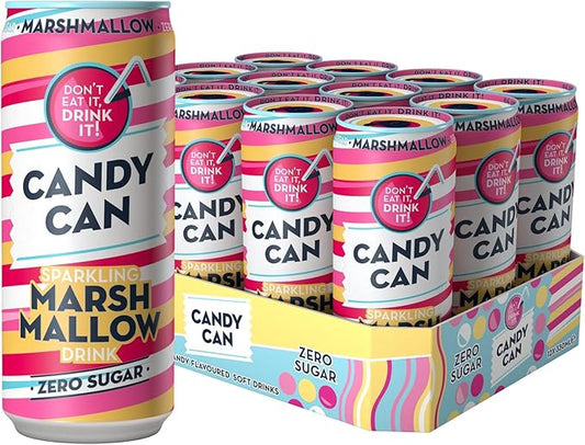 12 X 330ml Candy Can Sparkling Soda, Marshmallow Flavour, Sugar-Free and Gluten-Free in just £4.99 BBE April 25