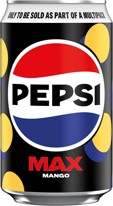 24 X 330ml Pepsi Max Mango no sugar BBE 07-25 RRP £14.99 Sale price £7.50