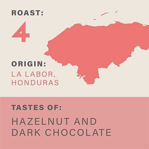 Grumpy Mule Honduras La Labor Organic (Ground Coffee) with notes of Hazelnut and Dark Chocolate 200g (Pack of 6 - Total 1.2kg)