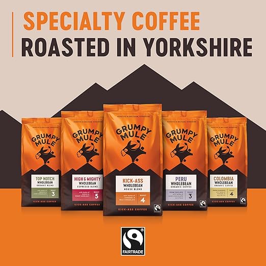 Grumpy Mule Honduras La Labor Organic (Ground Coffee) with notes of Hazelnut and Dark Chocolate 200g (Pack of 6 - Total 1.2kg)
