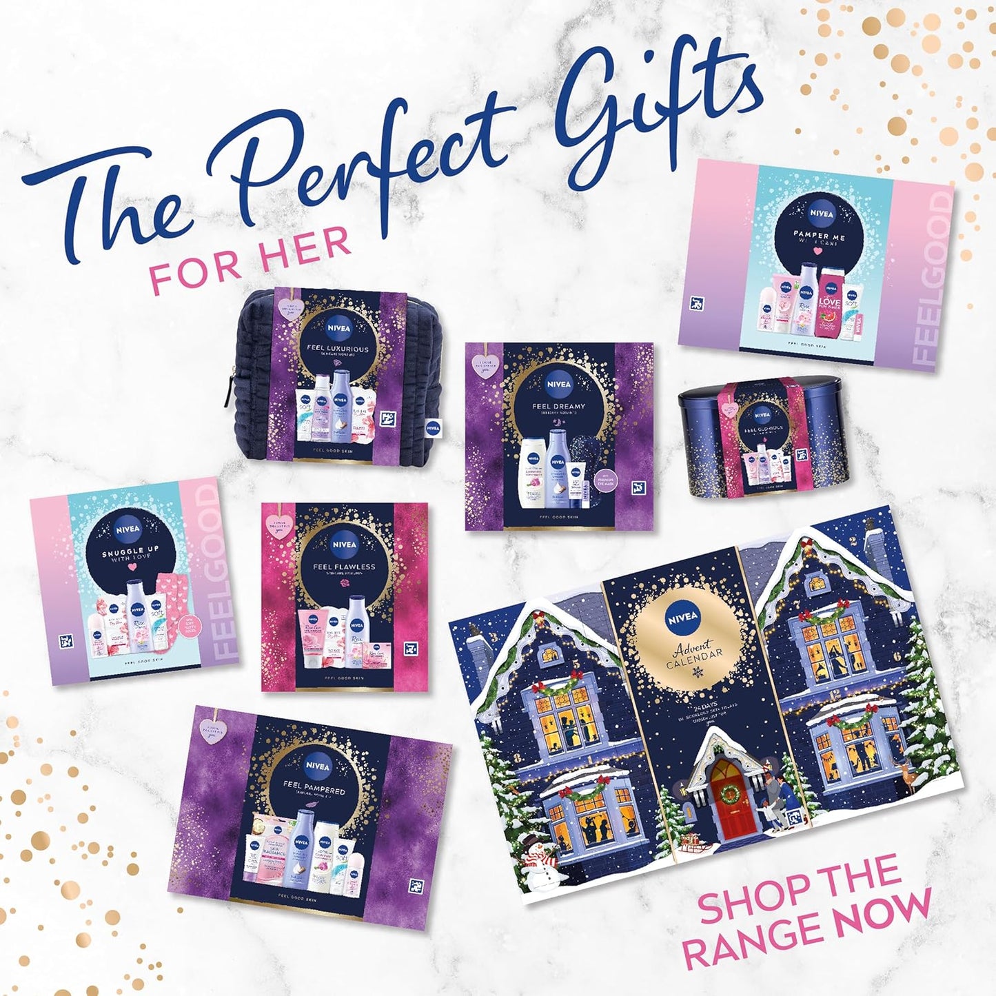 NIVEA Treat me with Softness Gift Set (4 Products), Gift Set  Anti-Perspirant, Soothing Day Cream SPF15, Soft Moisturising Cream and Face Sheet Mask