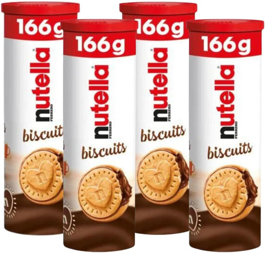 Short Date Nutella Chocolate Biscuit Snack Bundle Containing Biscuits Tube 166g 12's (4 Pack)