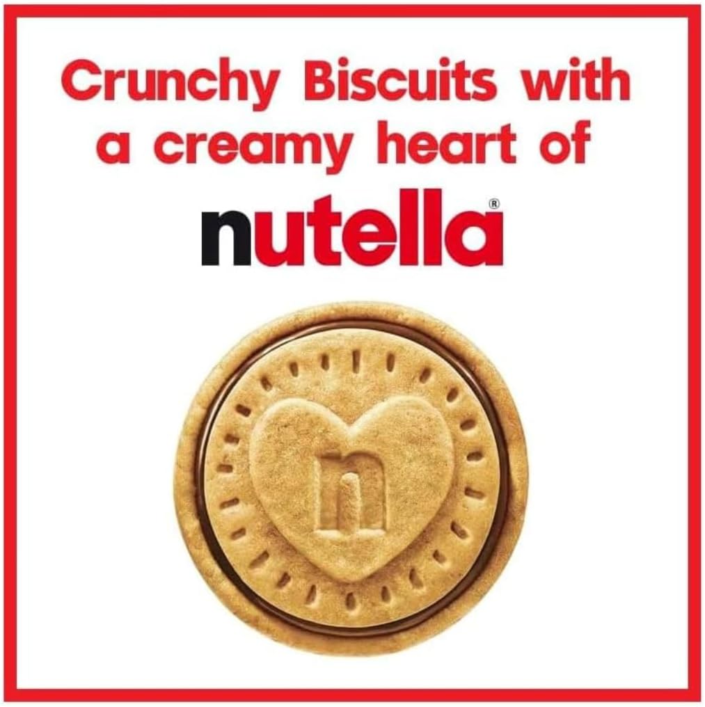 Short Date Nutella Chocolate Biscuit Snack Bundle Containing Biscuits Tube 166g 12's (4 Pack)