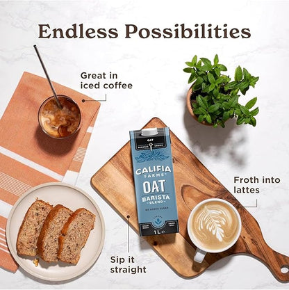 6 X 1L Califia Farms Oat Barista Blend with Calcium - Dairy Free, Lactose Free, Vegan BBE 02-25 RRP £12.49 Sale price £4.99