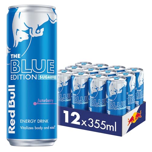 12 X 355ml Red Bull Energy Drink Sugar Free Blue Edition Juneberry  bbe 25-08-25 rrp £24.99 sale price £11.99