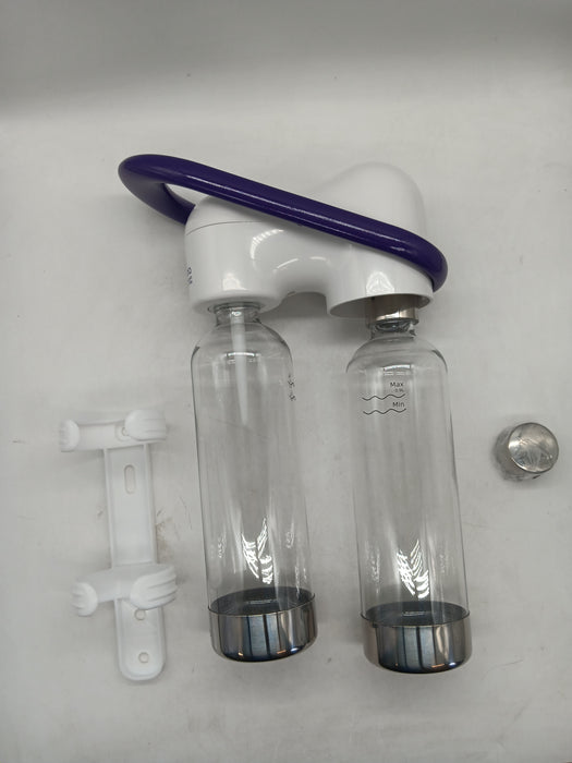 Premium Carbonating Bottles 2x0.9L white - Compatible with Drinkmate, Wassermaxx, Aqvia, Sodapop and Levivo - Quick-Lock Reusable Bottles - Lid and Base Made of Stainless Steel - BPA Free