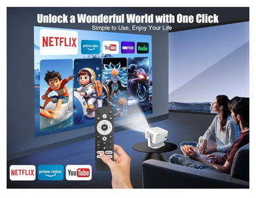 Alwtniet L018 NTV Smart Projector, 1080P Native 400 ANSI Auto Focus Auto Keystone Mini Portable Projector with Apps Built-in, ChatGPT Voice Remote Android Home Video Projector