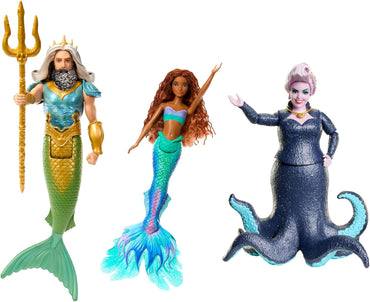Disney The Little Mermaid Doll Set - Ariel, King Triton and Ursula Dolls Toys