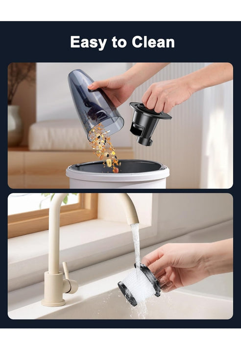 Rolgno Handheld Vacuum Cleaner, Rechargeable 9KPA Powerful Suction Car Vacuum Cleaner Cordless with [Fast Charging Dock & LED Light]