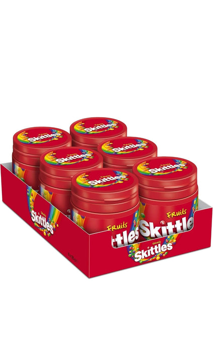 4 Packs of 6 Skittles Sweets Bottle, Vegan Sweets, Bulk Sweets Box, Fruit Chewy Sweets, 4 packs of 6 125g in just £9.99