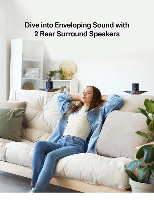 ULTIMEA 5.1ch Sound Bar w/Dolby Atmos, Surround Sound System for TV, App Control, Home Theater Sound System, TV Soundbar with Subwoofer, 2 Surround Speakers