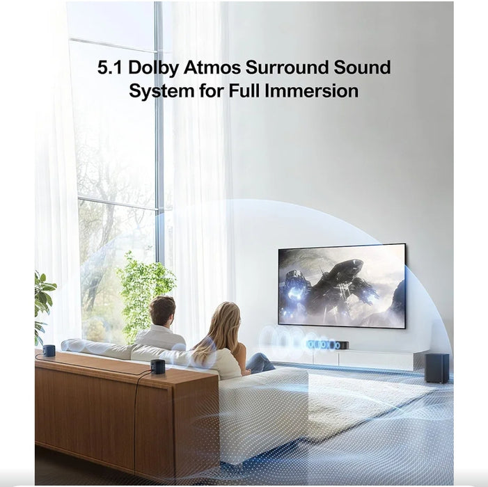 ULTIMEA 5.1ch Sound Bar w/Dolby Atmos, Surround Sound System for TV, App Control, Home Theater Sound System, TV Soundbar with Subwoofer, 2 Surround Speakers