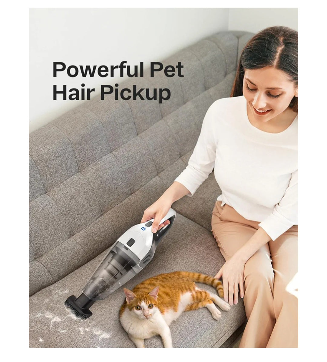 Handheld Vacuum Cleaner, Powerful Suction Portable Lightweight Hand Held Vacum Cordless with 25-30Mins Long Runtime Rechargeable Battery Quick Charge for Home Car Carpet Stairs Pet Hair Cleaning