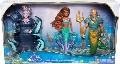Disney The Little Mermaid Doll Set - Ariel, King Triton and Ursula Dolls Toys