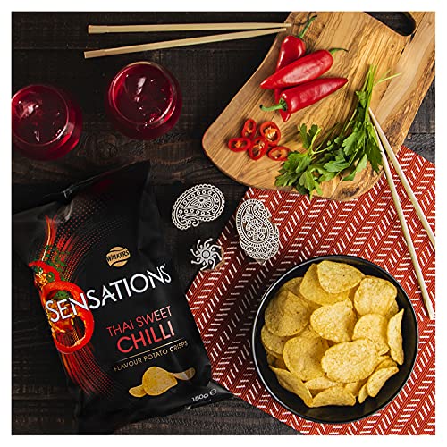 32 X 40g Sensations Thai Sweet Chilli Thick Cut Vegetarian Potato Crisps, Perfect for Snacking BBE MAY 25 RRP £32.99 Sale price £15.99