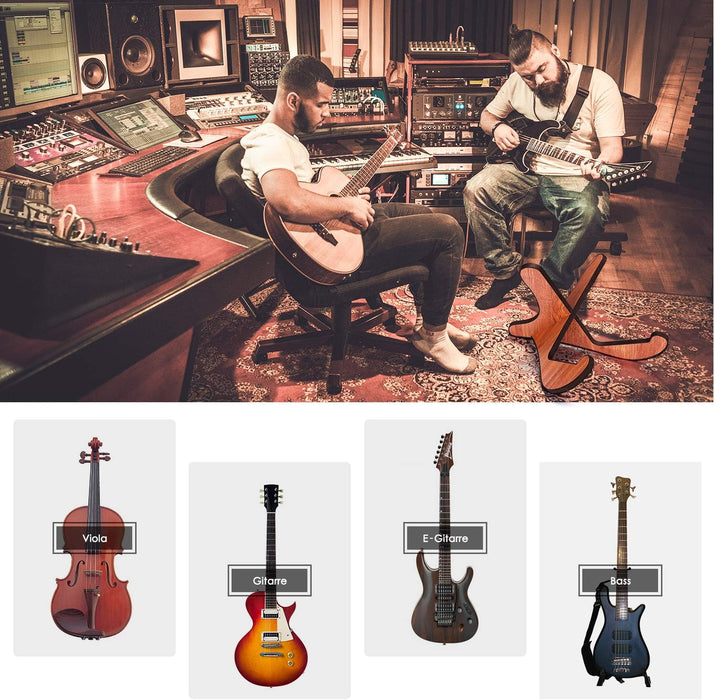 SKL Guitar Stand, Model GS-01  Portable Wood Guitar Stands, Folding Wooden Guitar Rack Disassemble Musical Instrument Holder for Acoustic Classical Bass Guitars