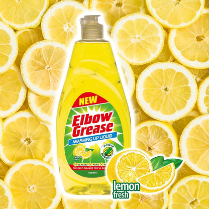 Elbow Grease Washing Up Liquid Lemon (12X600ml)