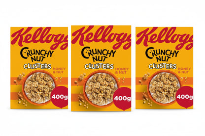 Kellogg's Crunchy Nut Honey & Nut Clusters Breakfast Cereal (3 x 400g)
