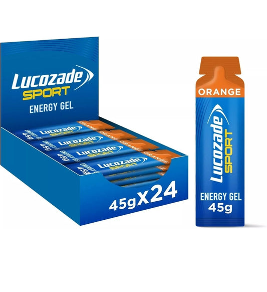 Lucozade Sport Dual-Fuel Energy Gels - Orange 24x45g | Carbohydrate Food Exp March 2025