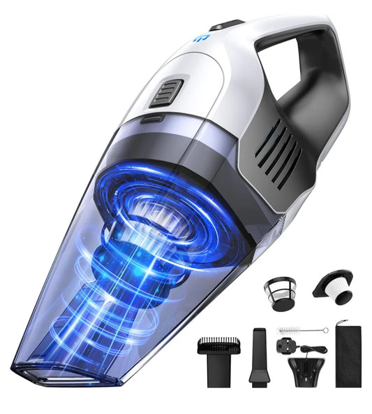 Handheld Vacuum Cleaner, Powerful Suction Portable Lightweight Hand Held Vacum Cordless with 25-30Mins Long Runtime Rechargeable Battery Quick Charge for Home Car Carpet Stairs Pet Hair Cleaning