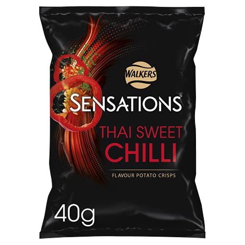 32 X 40g Sensations Thai Sweet Chilli Thick Cut Vegetarian Potato Crisps, Perfect for Snacking BBE MAY 25 RRP £32.99 Sale price £15.99