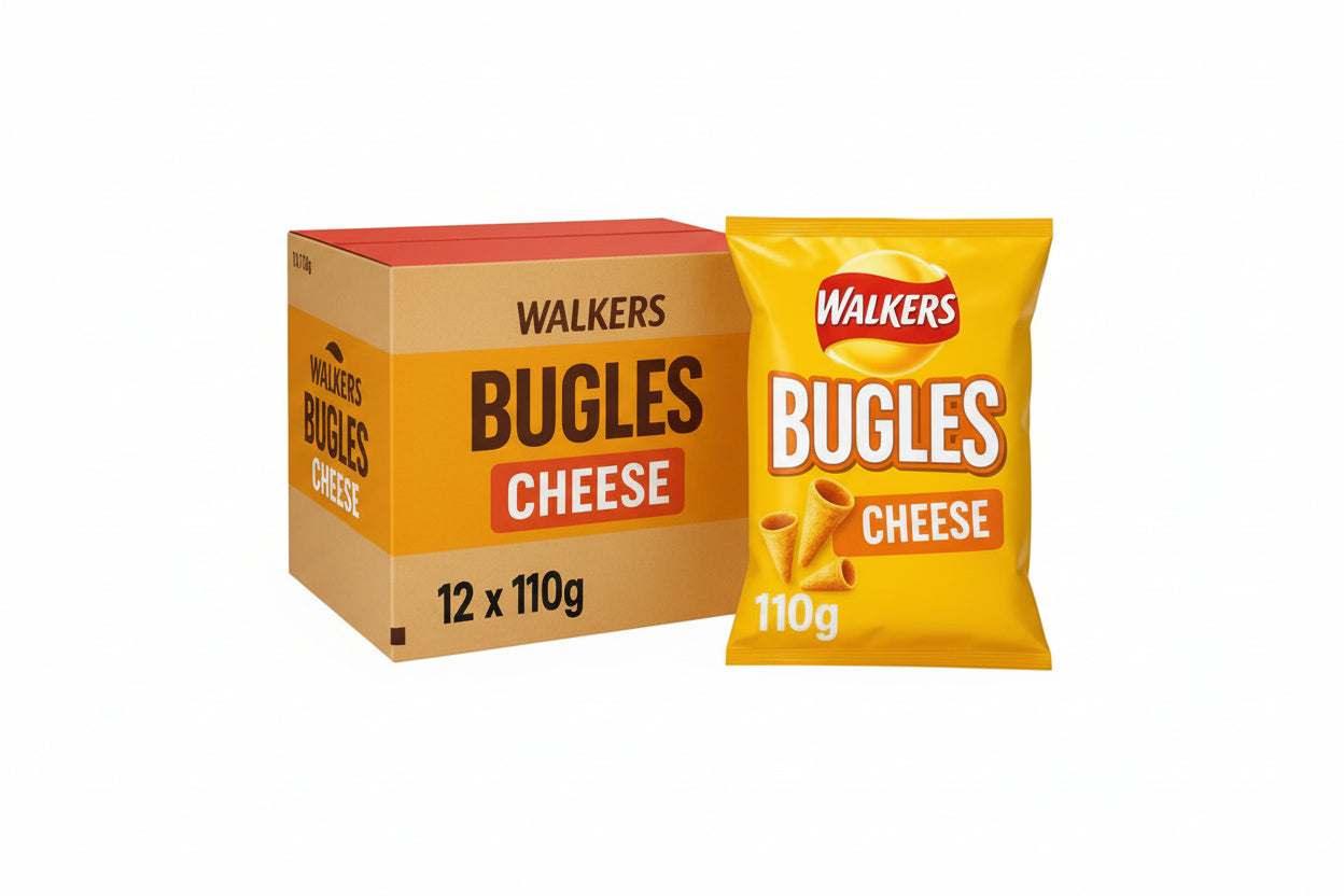 Walkers Bugles Cheese Sharing Bags Crisps (12x100g) BBE 11-10-25