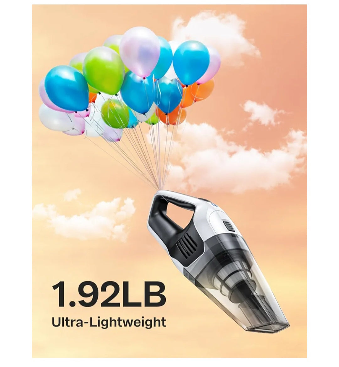 Handheld Vacuum Cleaner, Powerful Suction Portable Lightweight Hand Held Vacum Cordless with 25-30Mins Long Runtime Rechargeable Battery Quick Charge for Home Car Carpet Stairs Pet Hair Cleaning
