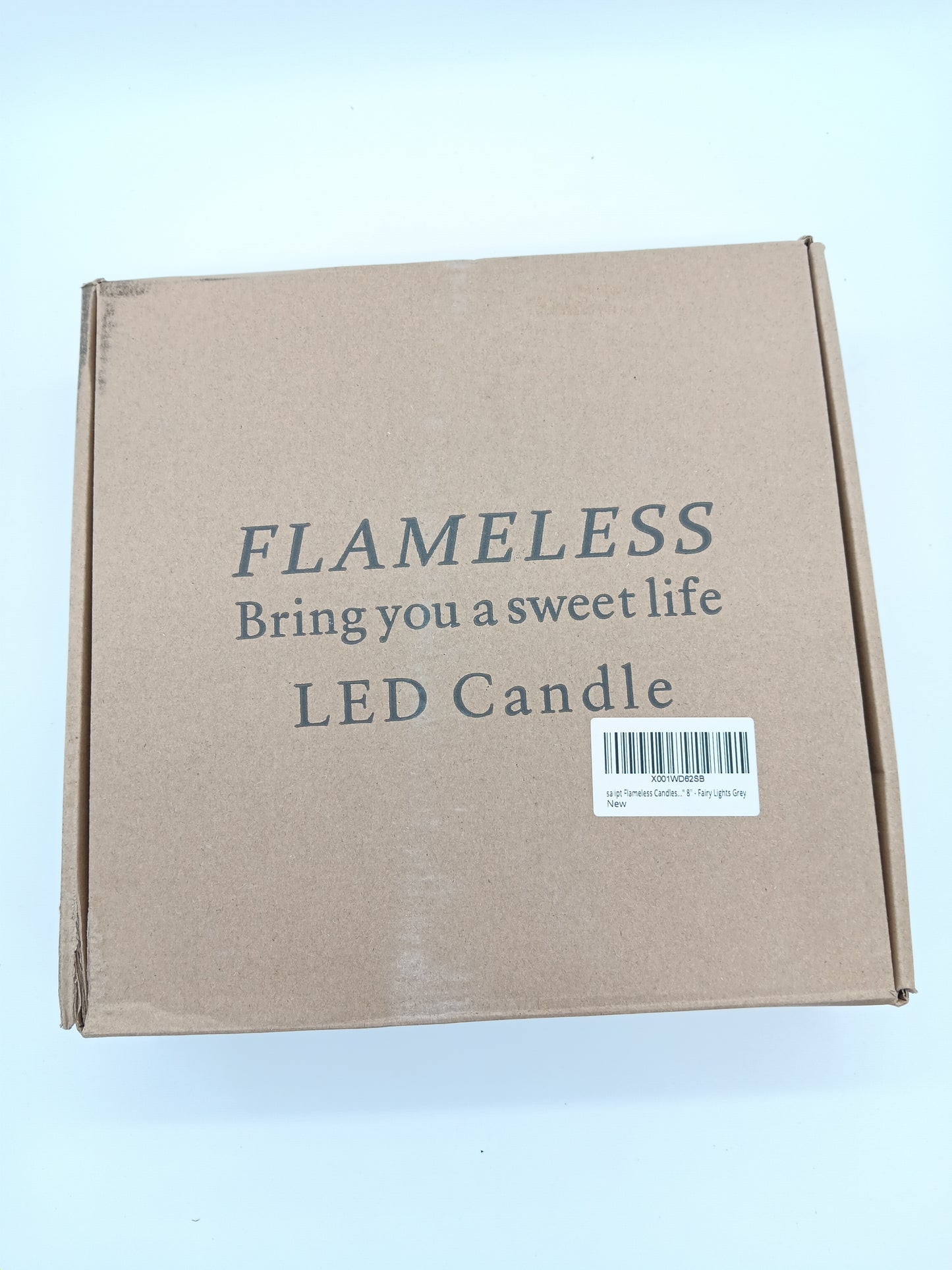 Homemory Flickering Flameless Candles with String Lights, Battery Operated Candles with Remote Control and Timer, Embedded Fairy Lights LED Candles, Acrylic, Home Decoration, Grey, Set of 5