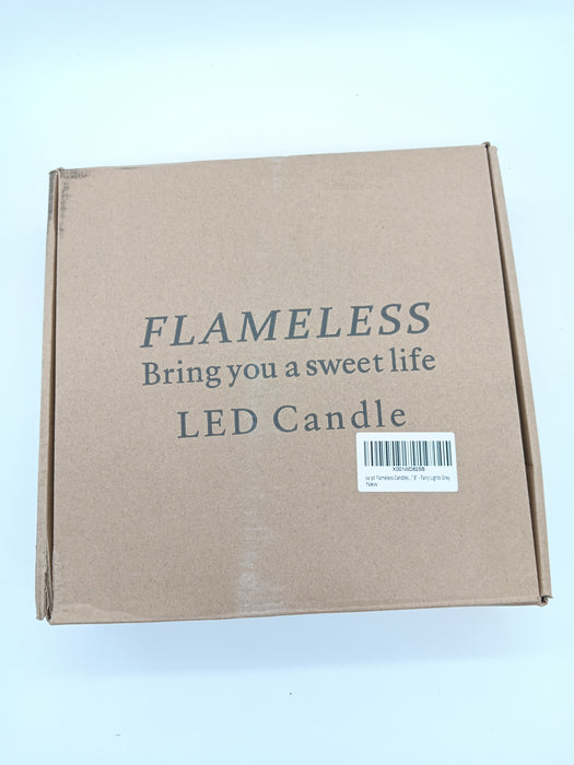 Homemory Flickering Flameless Candles with String Lights, Battery Operated Candles with Remote Control and Timer, Embedded Fairy Lights LED Candles, Acrylic, Home Decoration, Grey, Set of 5
