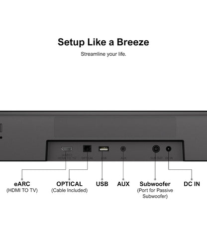 ULTIMEA 5.1ch Sound Bar w/Dolby Atmos, Surround Sound System for TV, App Control, Home Theater Sound System, TV Soundbar with Subwoofer, 2 Surround Speakers