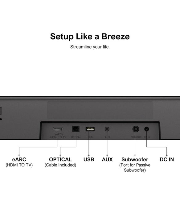 ULTIMEA 5.1ch Sound Bar w/Dolby Atmos, Surround Sound System for TV, App Control, Home Theater Sound System, TV Soundbar with Subwoofer, 2 Surround Speakers