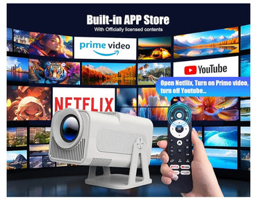 Magcubic Mini Projector with Wifi and Bluetooth, Portable Smart 1080P Projector with 4K Support, Auto Keystone, Voice Control, Built-in Apps HY320 NTV (White)