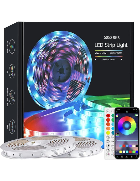 zyzykeji Led Strip Light 20m with Music Sync, RGB Smart Strip Lights with Remote and APP Control
