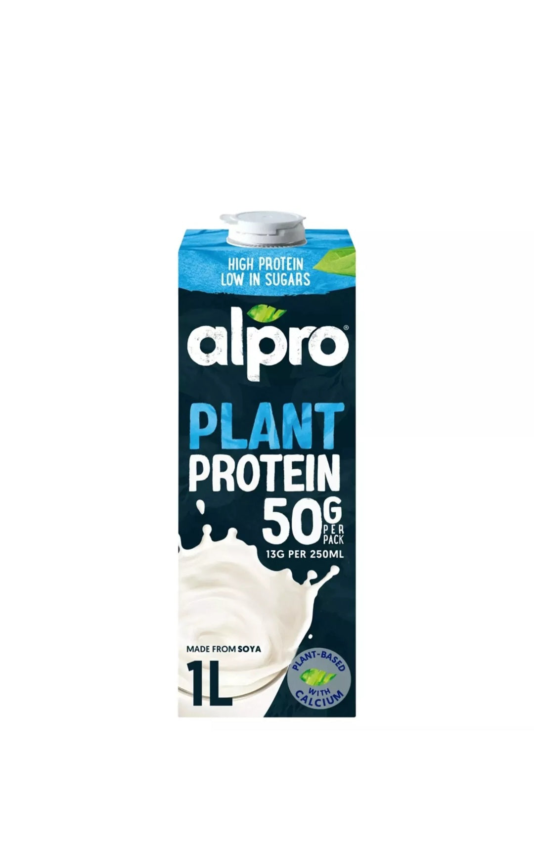 8 x 1L Alpro Plant Soya Protein Drink Gluten Free With Calcium High Protein Long