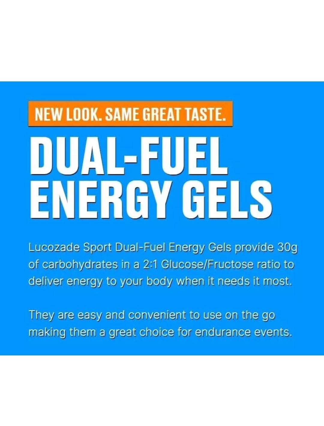 Lucozade Sport Dual-Fuel Energy Gels - Orange 24x45g | Carbohydrate Food Exp March 2025