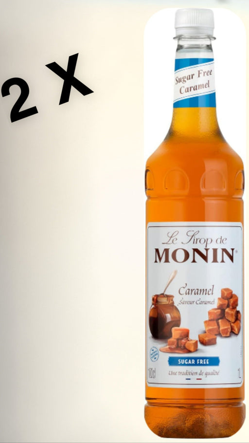 2 X 1L MONIN Premium Caramel Sugar Free Syrup for Coffee and Cocktails. Vegan-Friendly, Allergen-Free, 100 Percent Natural Flavours and Colourings. Sugar-Free Coffee Syrup  BBE 12-25 RRP £19.99 Sale price £12.99