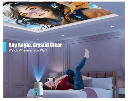 Magcubic Mini Projector with Wifi and Bluetooth, Portable Smart 1080P Projector with 4K Support, Auto Keystone, Voice Control, Built-in Apps HY320 NTV (White)