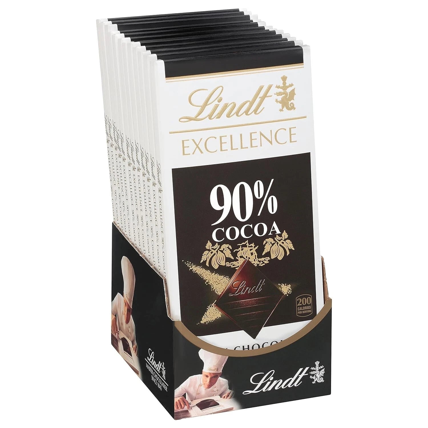 10X100g Lindt EXCELLENCE Dark 90 Percent Cocoa Supreme dark chocolate bars  RRP £50 sale price £18.99