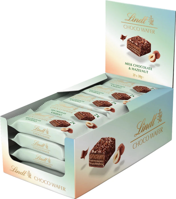 20X30g Lindt Choco Wafer Milk Chocolate  Hazelnut Treat Pack  BBE 08-25 RRP £17 Sale price £7.99