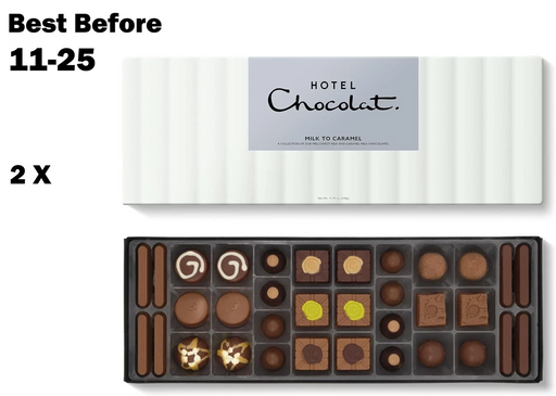 2X340G Hotel Chocolat Milk to Caramel Sleekster - 34-Piece Milk and Caramel Chocolate Box - Chocolate Gift for Birthday, Thank You, Congratulations, Anniversary - Gifts for Her and Him  BBE 11-25 RRP £49.99 Sale price £21.99