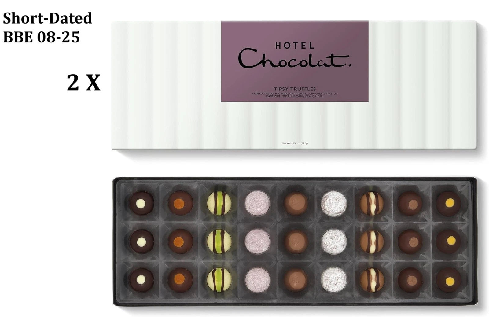 2X Hotel Chocolat Tipsy Truffles Sleekster 295g - 27-Piece Milk, Dark and White Liqueur Chocolate Box - Suitable for Vegetarians - Gifts for Birthday, Thank...  BBE 08-25 RRP £80 Sale price £23.99