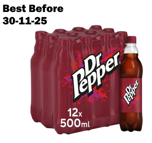 12X500ml Dr Pepper Bottles Bottles BBE 30-11-25 RRP £30 Sale price £7.99