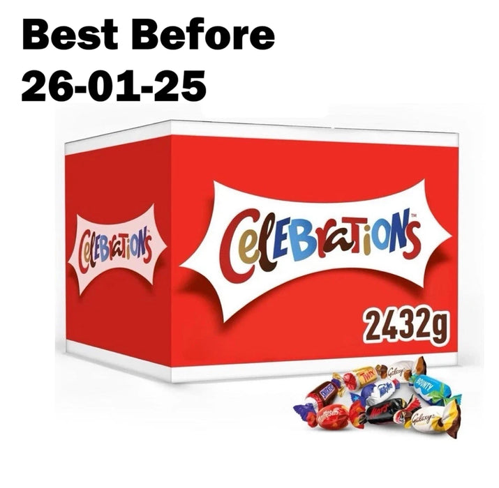 2 X 2.4kg Celebrations Bulk Chocolate Box Assorted Chocolates Gift Box with Mini Chocolate Bars & Biscuits  BBE 01-25 RRP £50 Sale price £21.99