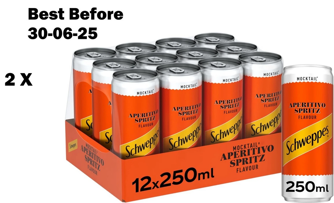 24 X250ml Schweppes Cans Aperitivo Spritz  BBE 06-25 RRP £21 Sale price £10.99