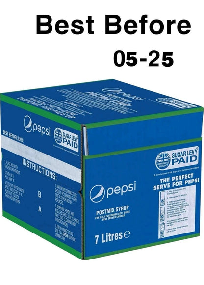 7 Litres Pepsi Bag In Box (Post Mix) BBE 05-25 RRP £55 Sale Price £16.99
